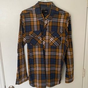 XL Hurley Flannel Button Up Long Sleeve Shirt
